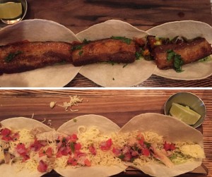 Pork Belly and Chicken Tacos from NADA