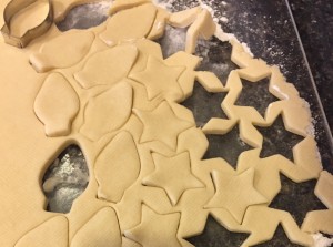 Cutting out Christmas Cookies