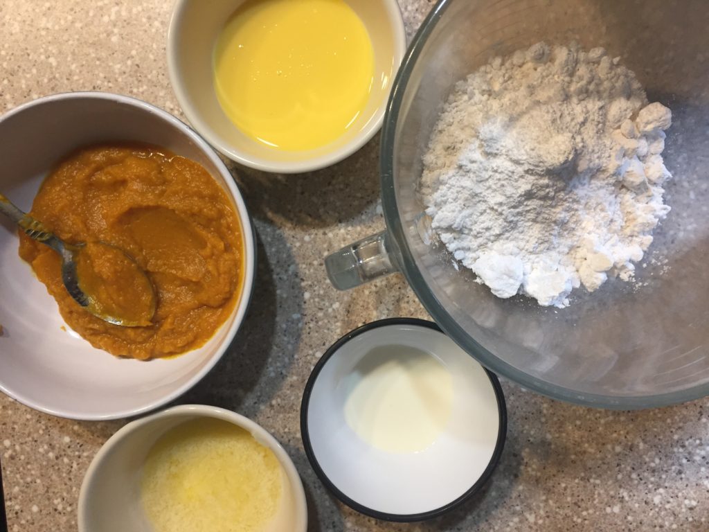 Ingredients for Pumpkin Spice Latte Waffles